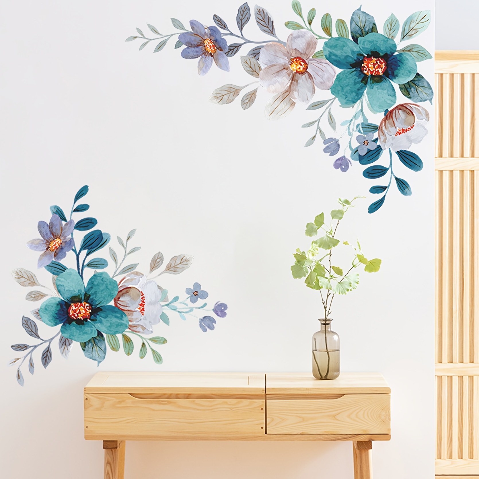 [Flores de la boda] Pegatinas decorativas de pared Apliques calcomanías  decoración de la pared decoración del hogar