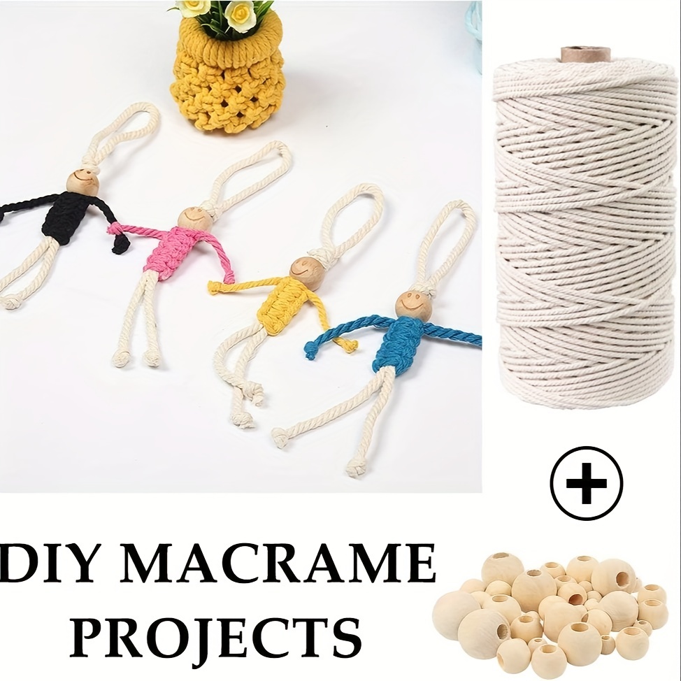 Macrame Kits For Beginners X 109yards Natural Cotton Macrame - Temu