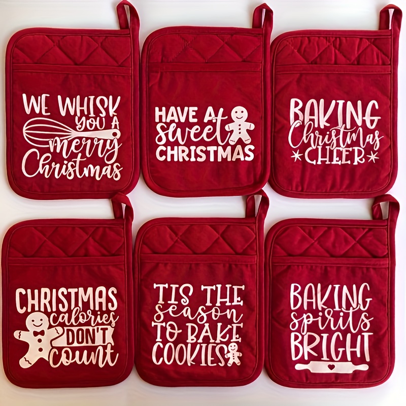 Set of 5 Personalized Kitchen Baking Pot Holders Oven Mitts Teacher Gifts