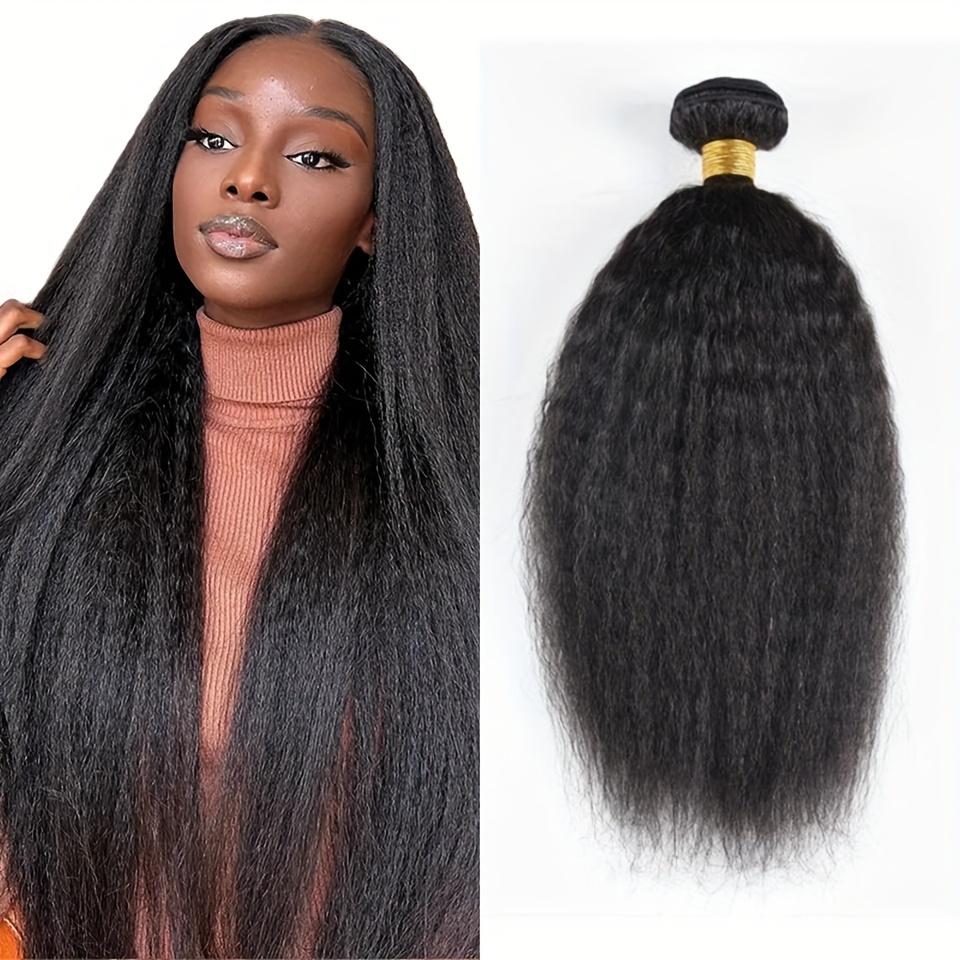 Kinky Yaki Straight Hair Bundles Synthetic Pre-stretched Braiding