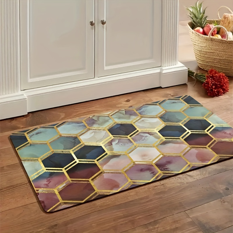 Honeycomb Pattern Durable Front Door Mat Hexagon Pattern - Temu