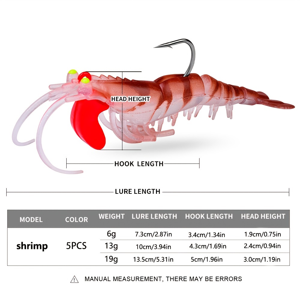 Luminous Shrimp Fishing Lure Hook Artificial Bionic Soft - Temu