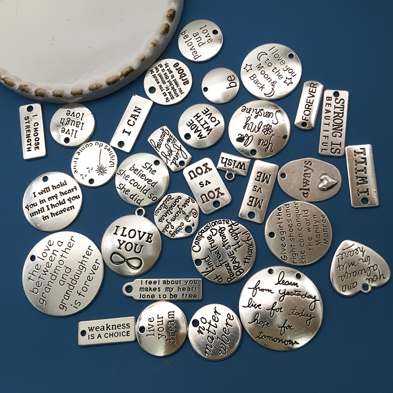 Lot Zinc Alloy Antique Silver English Letters A z Alphabet - Temu