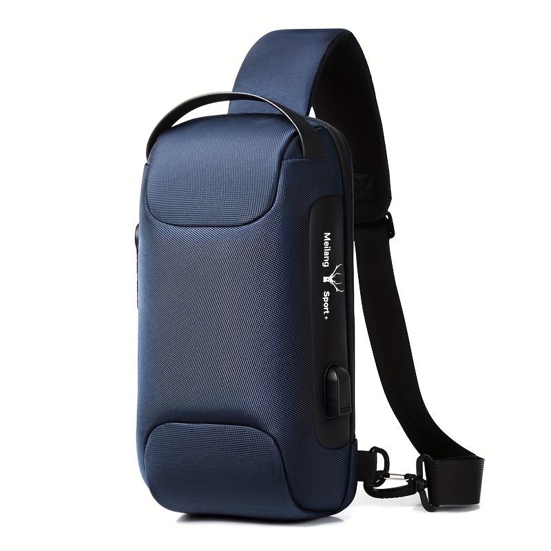 Bolso Bandolera Hombre Mochila Cruzada Hombro Carga Usb - Temu Chile