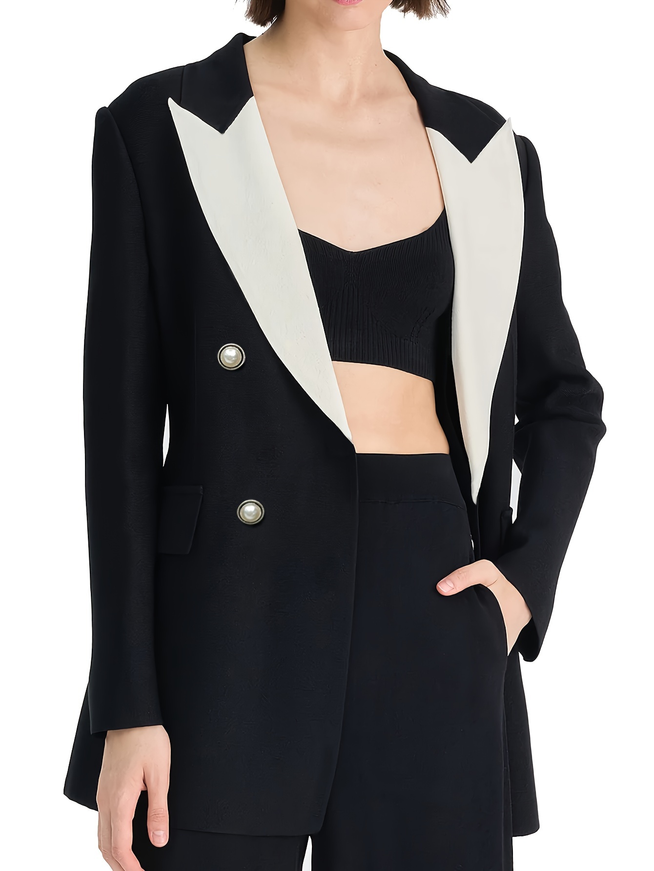 Lapel Neck Single Button Blazer, Casual Long Sleeve Blazer For Office &  Work, Women's Clothing