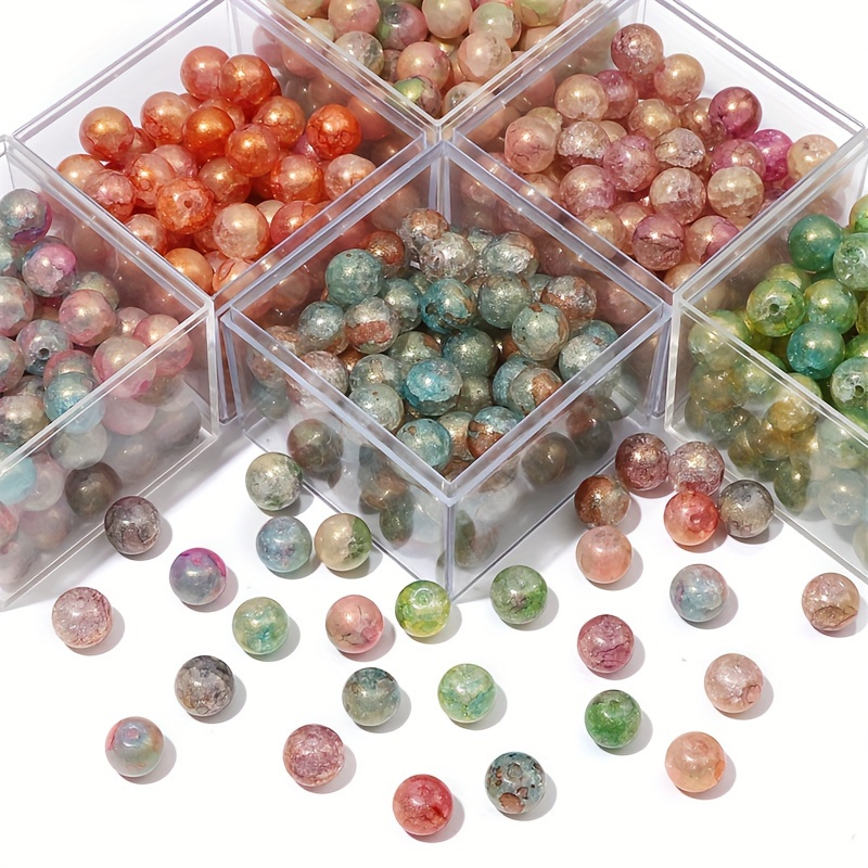 Lot de 20 perles rondes en verre - œil turc