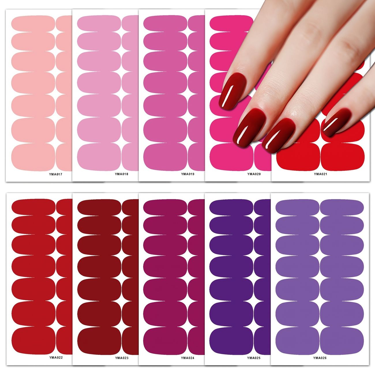 Solid Color Nail Stickers Nail Polish Strips Stickers Self Adhesive Stick  On Gel Nail Strips Full Nail Wraps For Women Girls Nails Art Design Tool -  Beauty & Personal Care - Temu