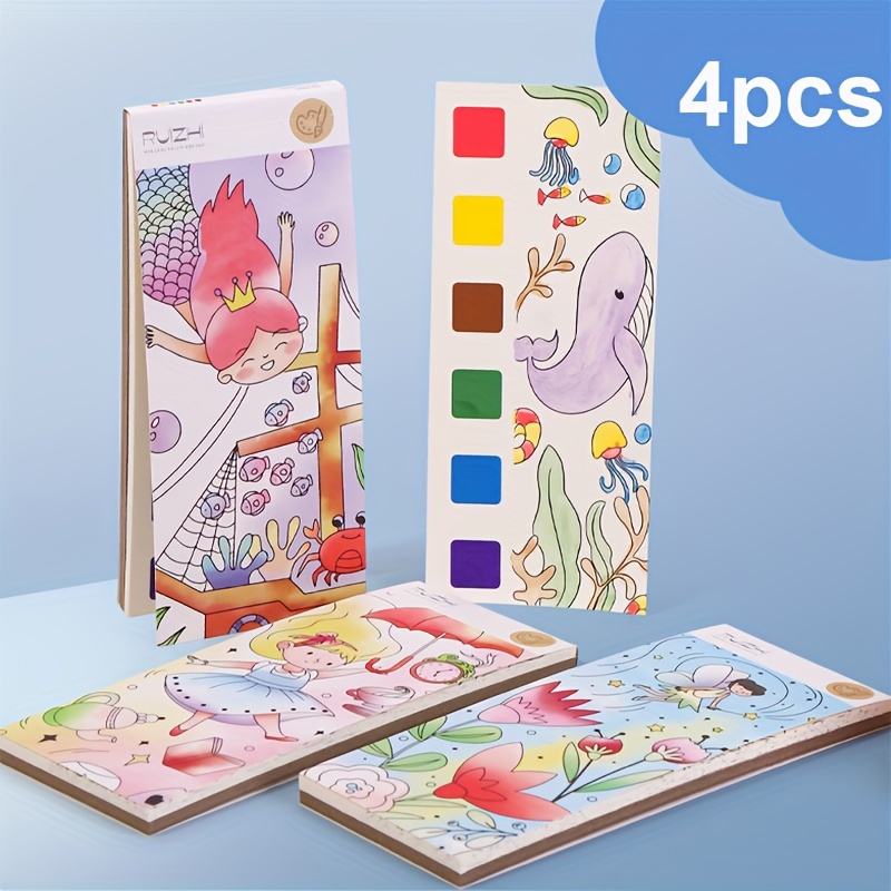 2-Pack Pocket Watercolor Painting Book, Travel Pocket Watercolor Kit, Mini  Watercolor Paint Bookmark Paint with Water Books for Kids 3+3 year+