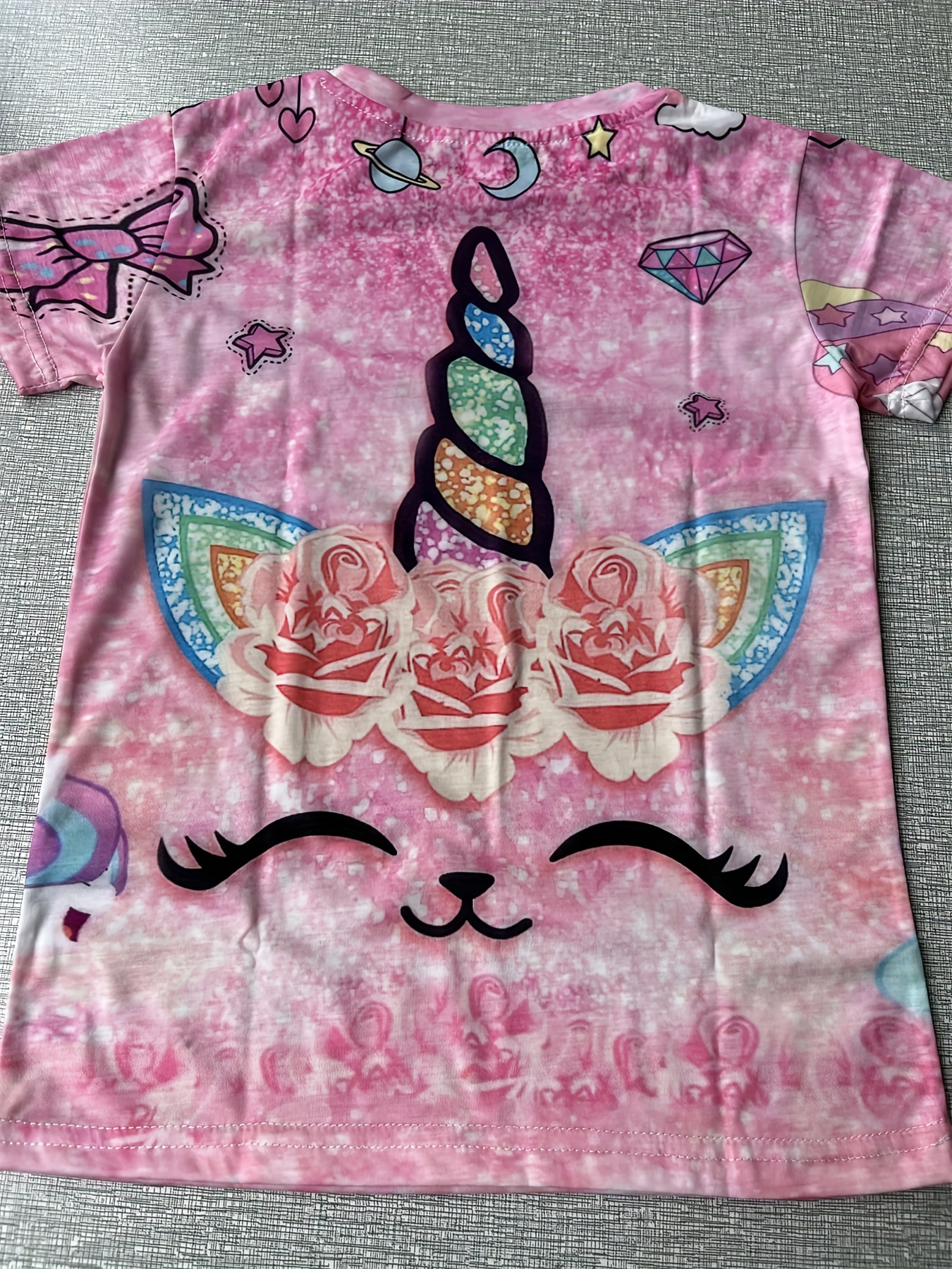 Floral Horn Graphic T Shirt for Kids