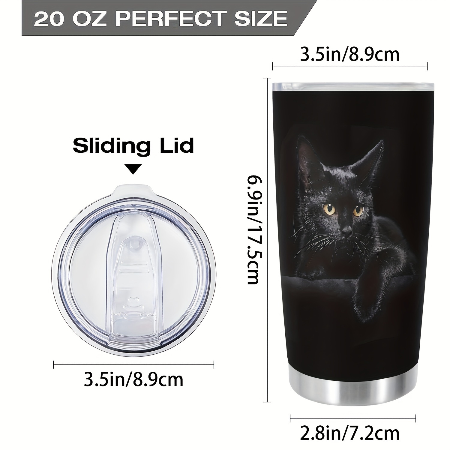 Funny Cat Travel Mug With a Handle and Lid Insulated Coffee 