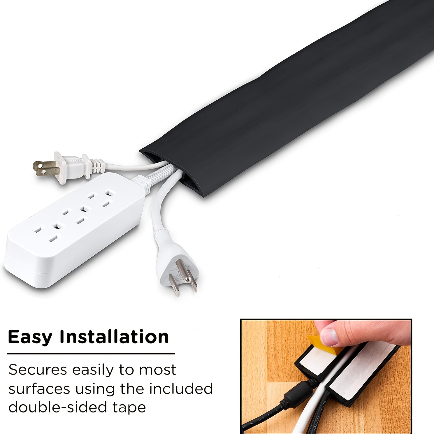 7ft Cord Cover Floor for Extension Cords, Floor Cable Cover Wire Cover to  Protect Cables & Prevent Tripping, Soft PVC Cord Hider Floor Cord  Protector