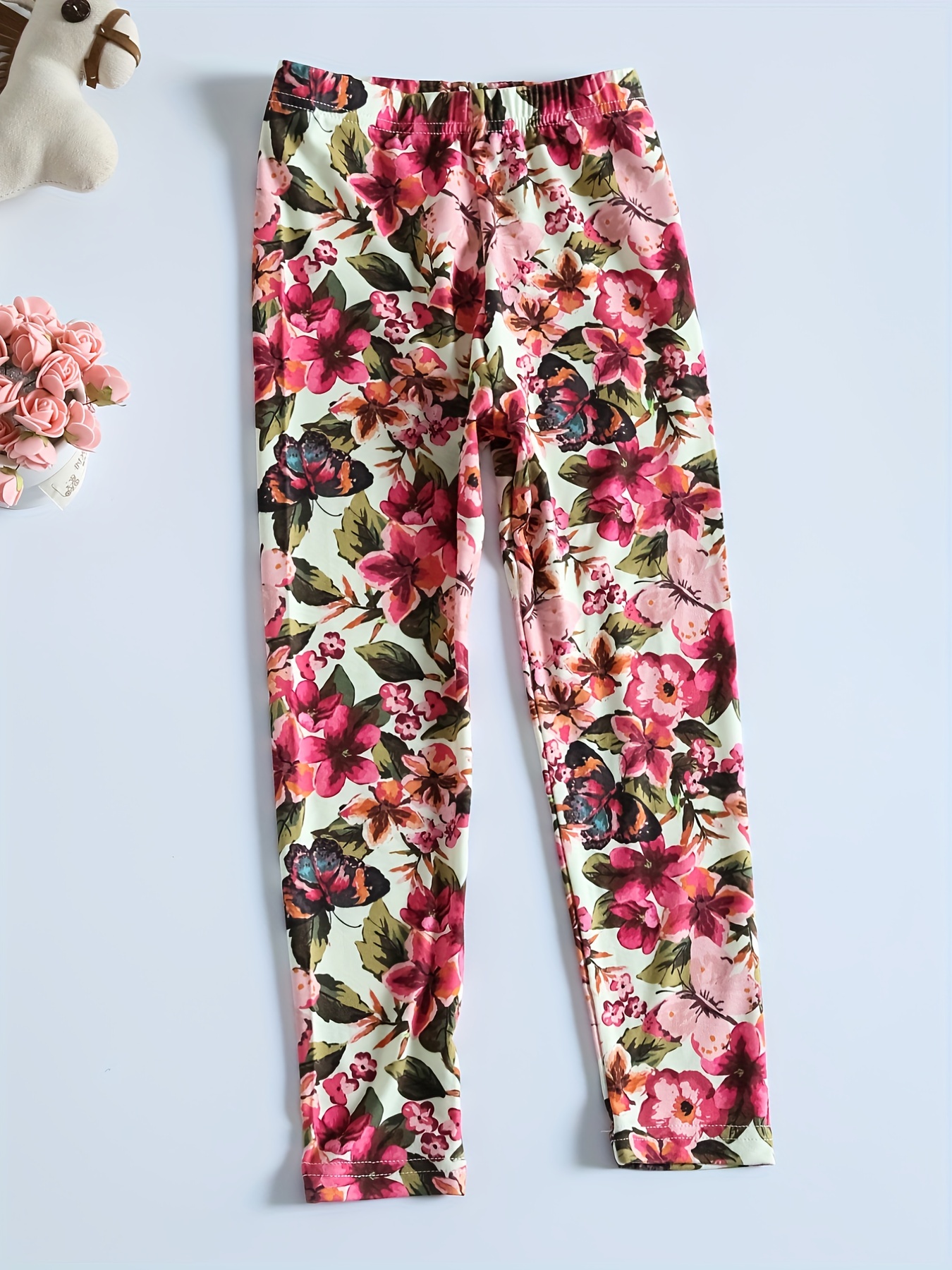 Niñas 3 14 Años Pantalones Leggings Estampado Floral Moda - Temu