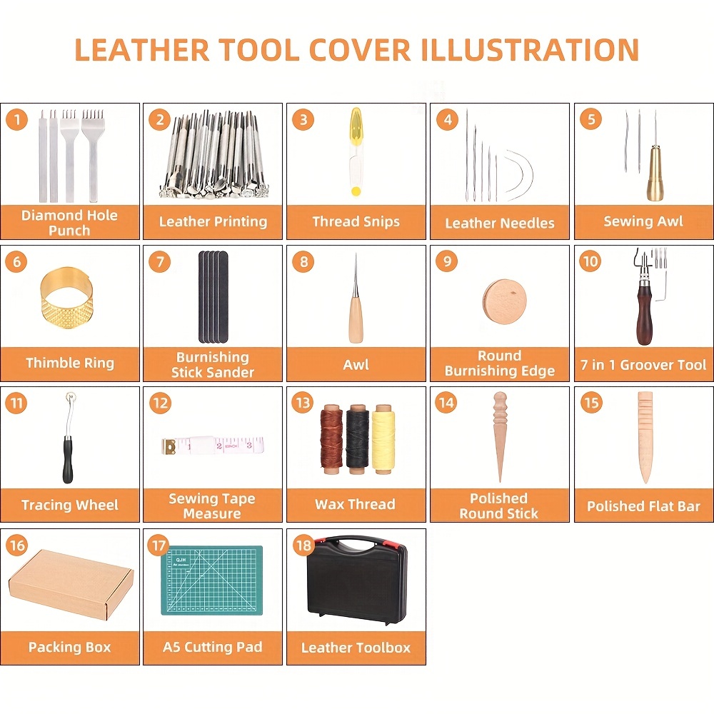 Professional Leather Leather Craft Tool Kit Kit For Bag Making Hand Sewing,  Stitching, Punchinging And Carving Work From Ao43, $30.67