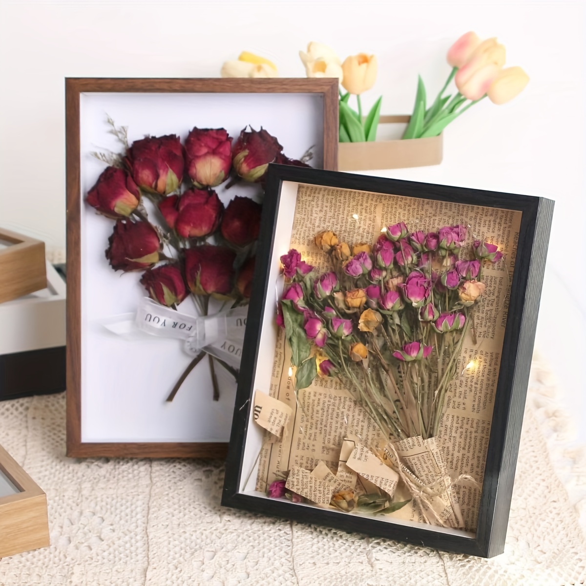 Dried Flower Hollow Frame Shadow Box Picture Frame Square - Temu