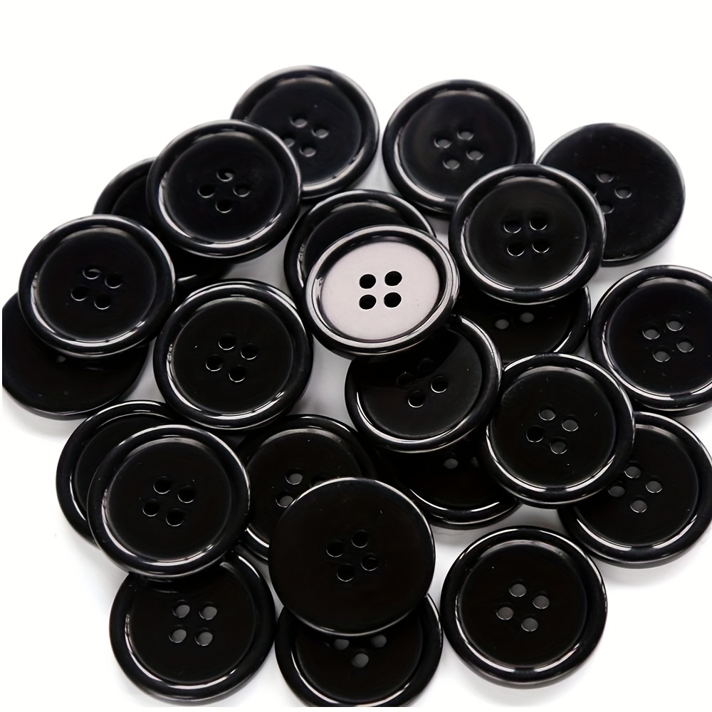 Buttons Resin Buttons 20 mm Black Button 4 Holes Buttons for Crafts 80  Pieces Round Shirt Buttons with Storage Box for Dresses Sewing DIY Crafts  and