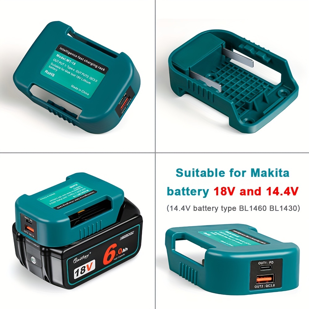 Adapter With Dual Output Interface For Makita 18v 14v - Temu