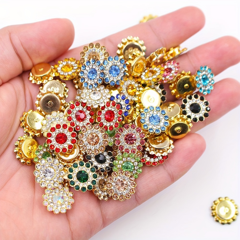 105pcs Sunflower Button Sew-On Floral Decorative Accessories