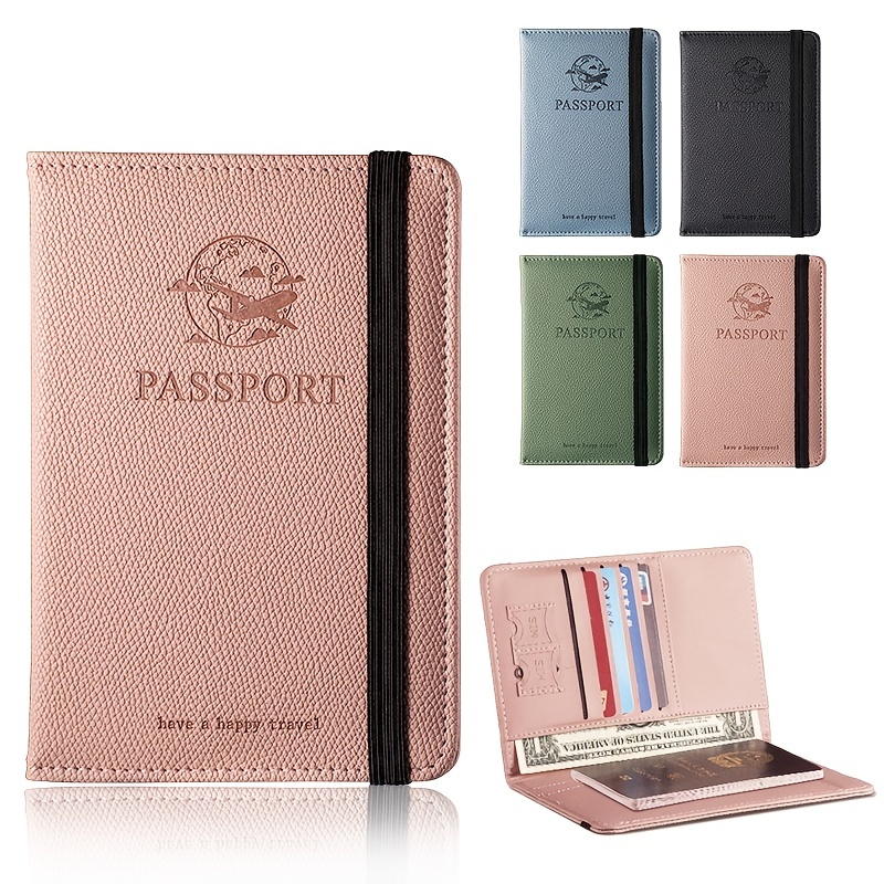 Multi-color bronzing aircraft leather passport bag hand-sewn pu passport  holder travel passport protective sleeve card holder