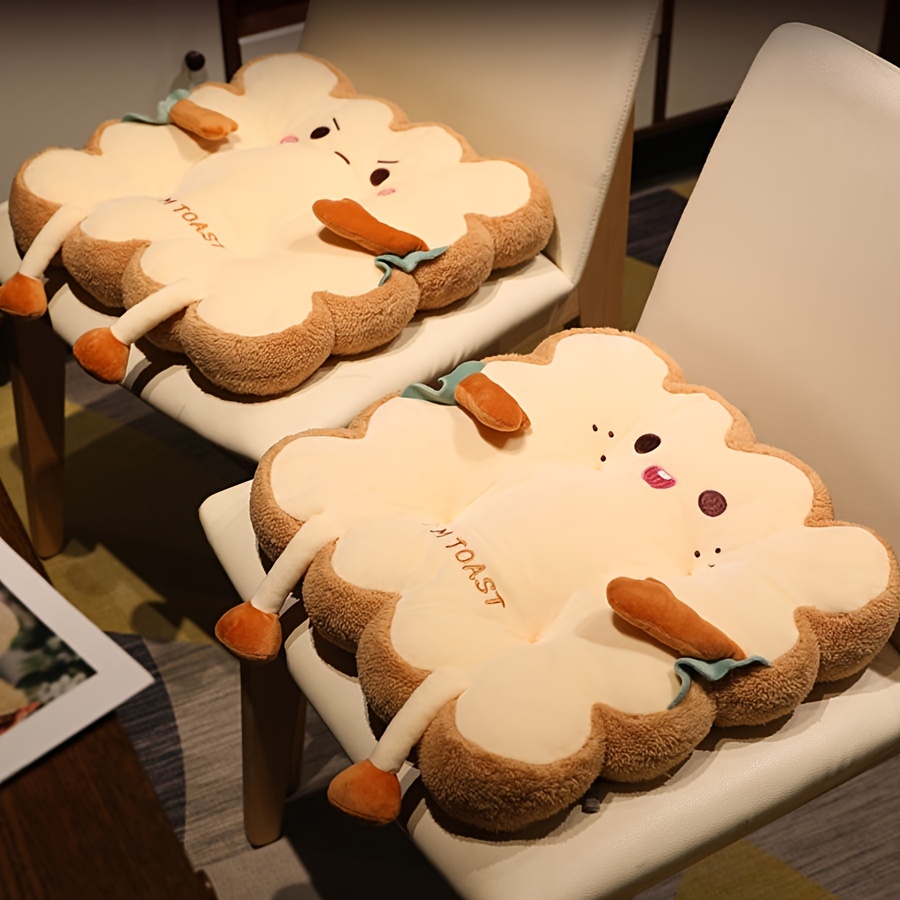Kids' Cartoon Toast Seat Cushion: Comfortable Anti-Fatigue Toast Bread Pillow Cushion for Home Office