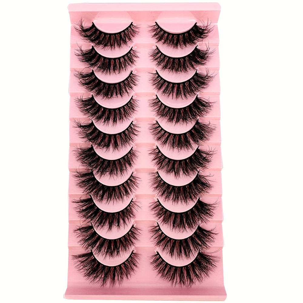 False Eyelashes 3d Mink Natural False Lashes Fluffy Soft - Temu