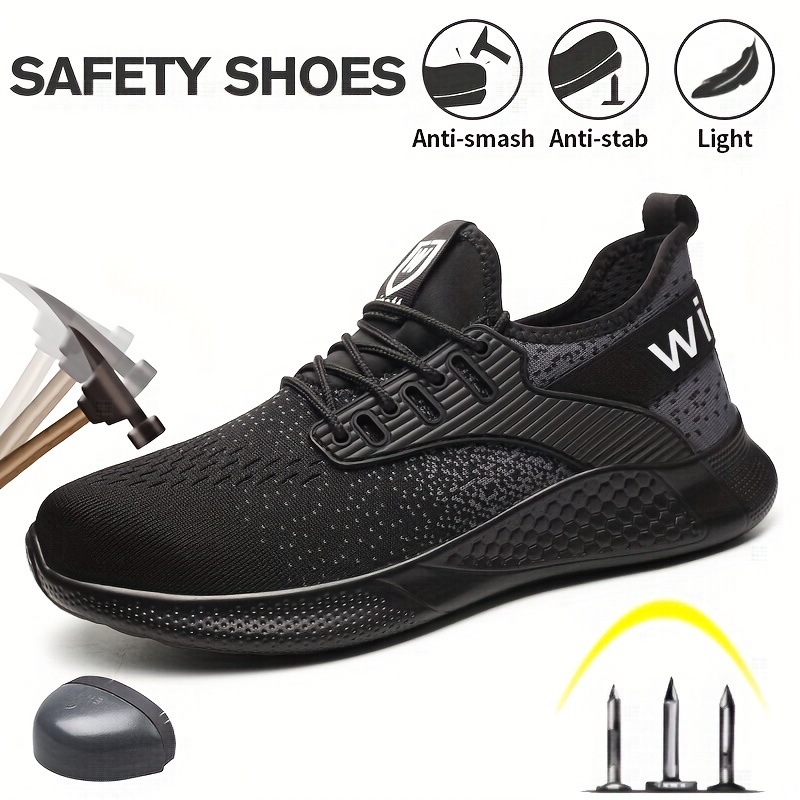 1 Par Zapatos Seguridad Trabajo Hombres Zapatos Seguridad - Temu