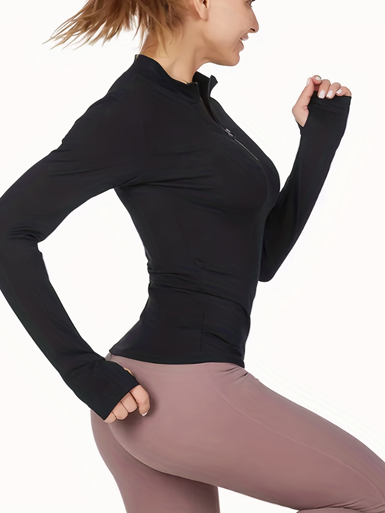 Cloudful™ Fabric Twisted Split Thumb Hole Cropped Yoga Sports Top