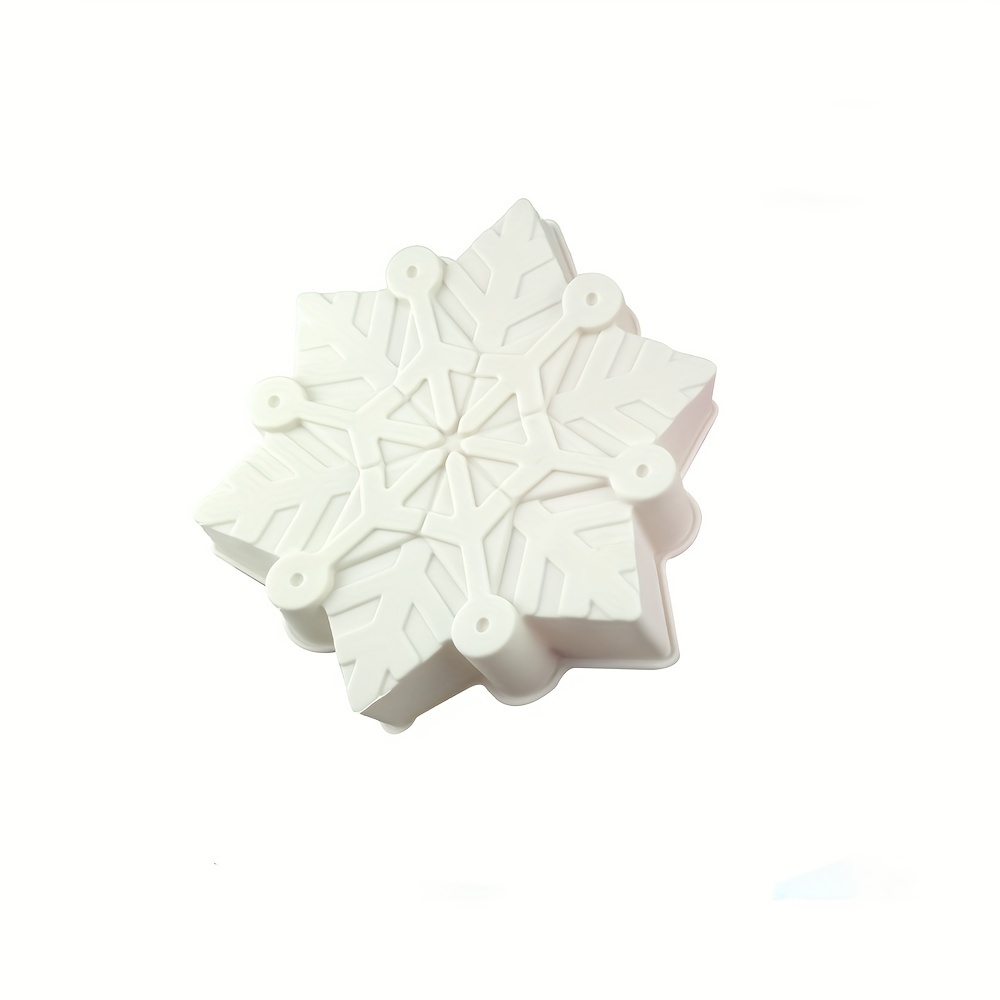 1pc, Snowflake Cake Mold, 3D Silicone Mold, Pudding Mold, Chocolate Mold,  For DIY Cake Decorating Tool, Baking Tools, Kitchen Accessories, Christmas D