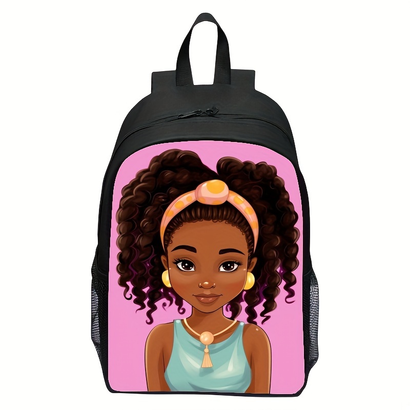 Cartoon cute best sale afro girl backpack