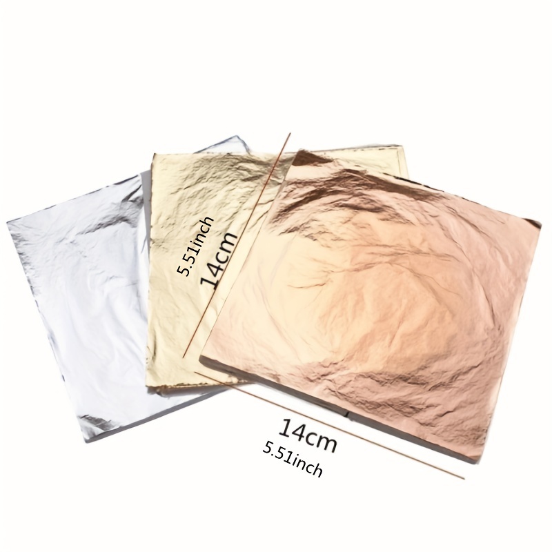 DECONICER 300pcs Imitaion Gold Leaf Sheets for Resin.3 Multi-Color Gold  Foil Sheets (Gold,Silver,Rose Gold) are Suitable for  Art,Crafts,Resin,Painting,Furniture,Decoration.3.15×3.35 inches.