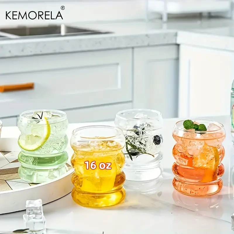 Creative Glass Cup, Heat-resistant Tumbler, Drinkware, Tea Juice Milk  Coffee Mug, Home Water Glasses Ripple Mug, - Temu