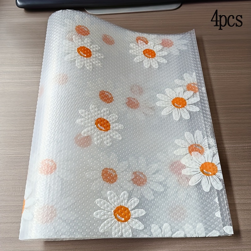 4Pcs Refrigerator Liner Mats Non-slip Kitchen Shelf Liner Drawer