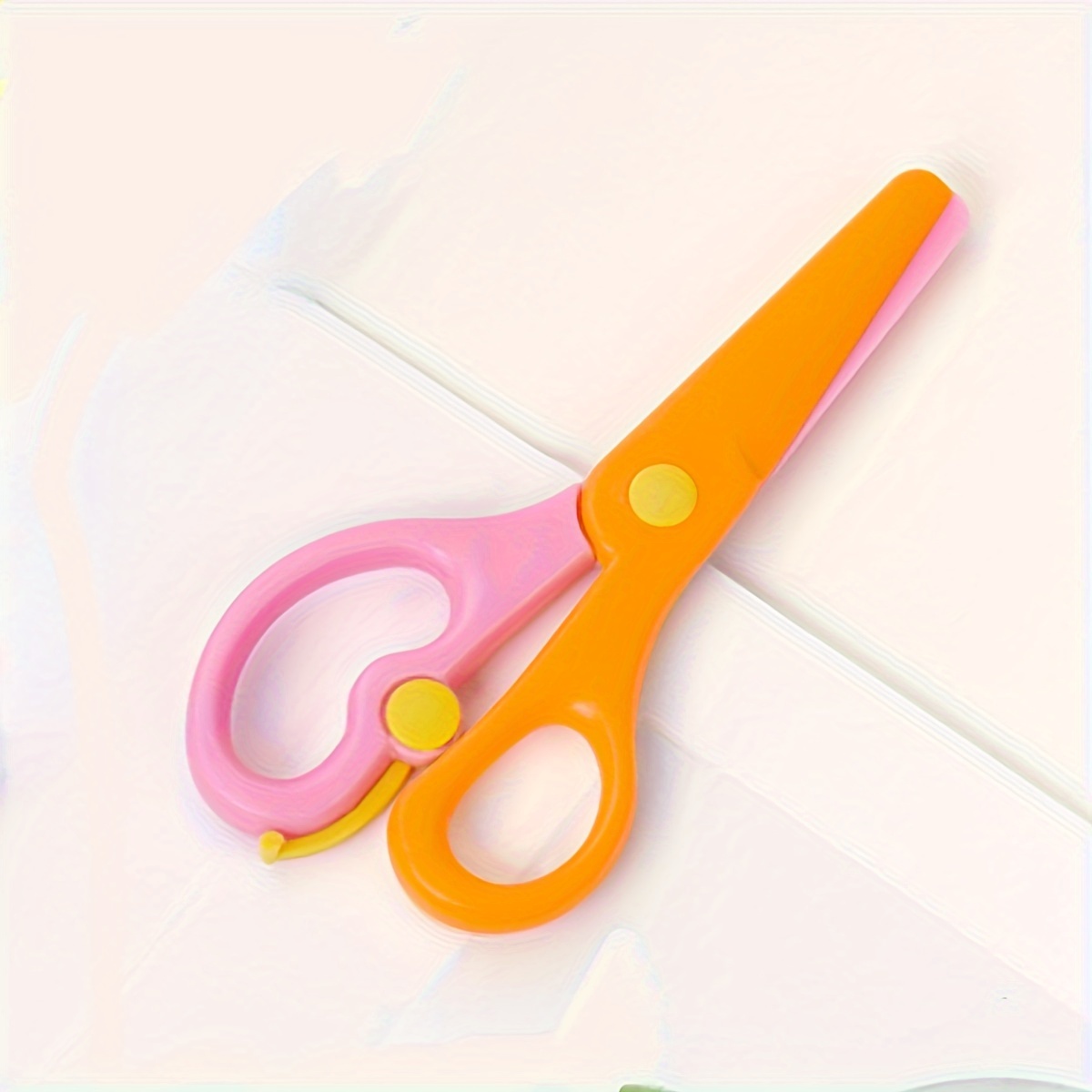 Anti-pinch Safety Scissors, All-plastic Straight Edge Scissors,  Kindergarten Scissors