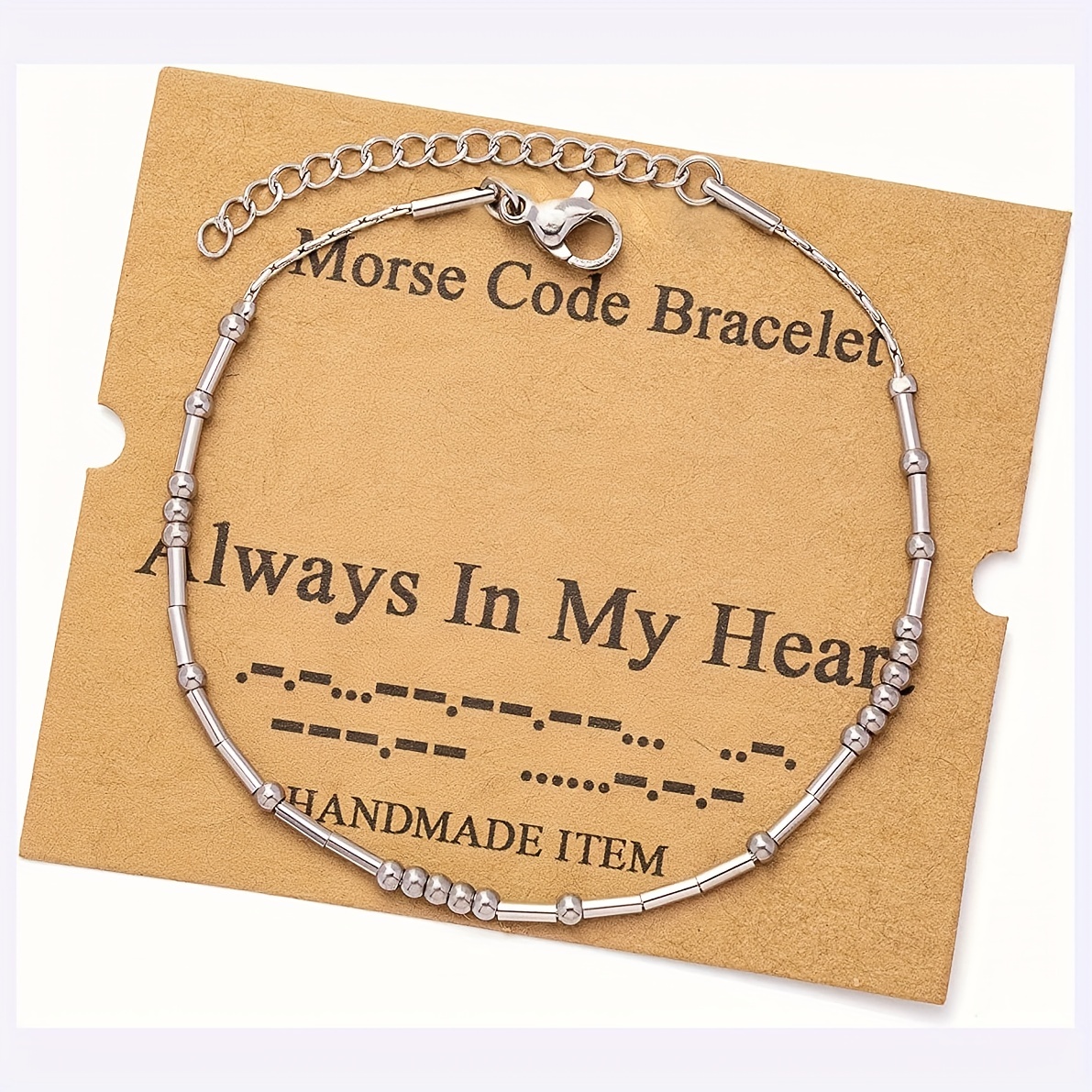 

Elegant Stainless Steel Code Bracelet - Perfect Memorial Gift For Moms, In My Heart In Heaven Jewelry