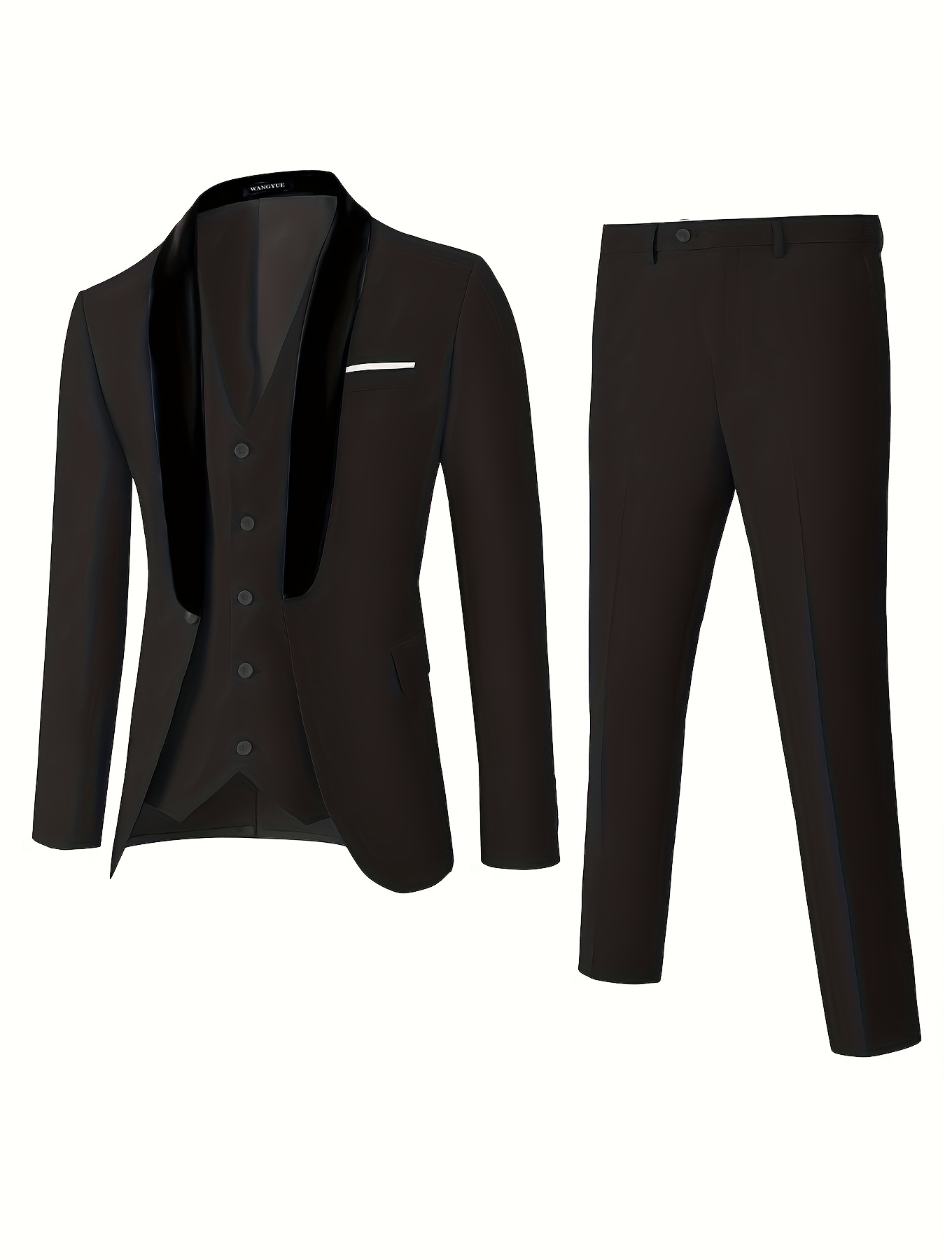 Men's Slim Fit Formal Dress Suit 3PCS Jacket+Pants+Vest Wedding