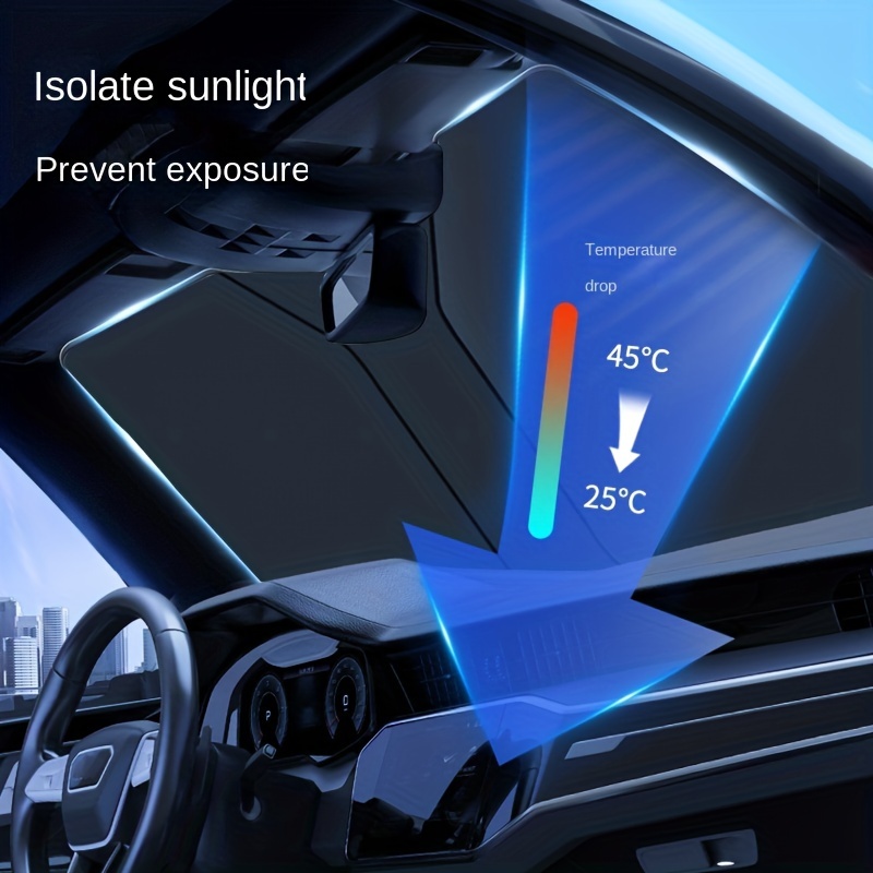 Auto-Sonnenschutz mit AufbewahrungstascheAuto-Windschutzscheiben- Sonnenschutz, für UV- und Sonnenschutz, Zubehör für den Fahrzeuginnenraum