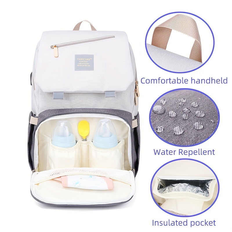 Large Capacity Diaper Backpack Classic British Style Mom Travel Bag