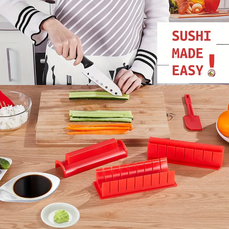 12pcs/set, Sushi Making Kit, Sushi Maker, Sushi Roll Maker Set With Sushi  Knife, Rice Ball Mold, Sushi Mold, Rice Spoon, DIY Sushi Making Tools, Prefe