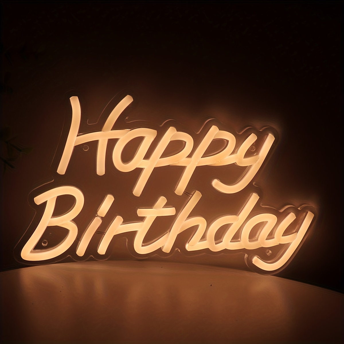 Warm White Happy Birthday Led Wall Neon Sign Light Party - Temu