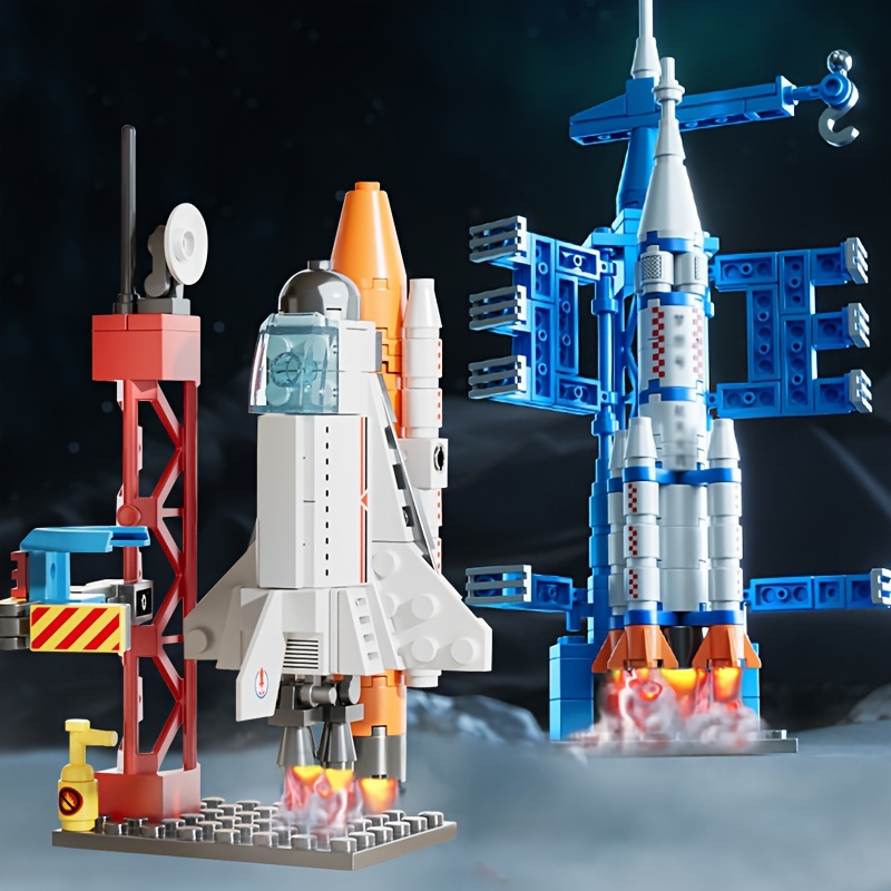 1pc Diy Space Rocket Craft Puzzle Model Mini Block Apollo - Temu