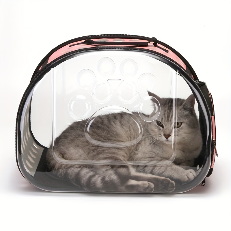 Portable Travel Foldable Cat Carrier Bag - Soft & Durable With Lid - Ivory  White & Black - Temu