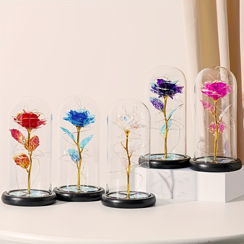 Light Rose Flower Gifts for Women,Birthday Gifts For Women,Womens Gifts for  Christmas,Mom Gift For Xmas,Colorful Artificial Flower Rose Light Up Rose  in A Glass Dome,Flower Gifts For Her,Anniversary Mother's Day Valentine's  Day