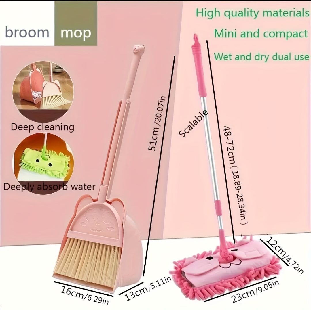 a set of adorable mini broom and mop kit a broom and mop set for home use mini broom combination cleaning supplies cleaning tools details 4