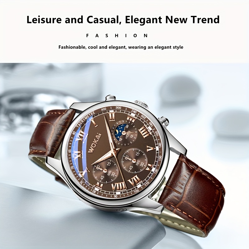 Big dial 2024 leather watches