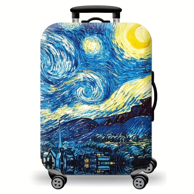 Oil Painting Style Printed Luggage Protective Cover Suitcase - Temu