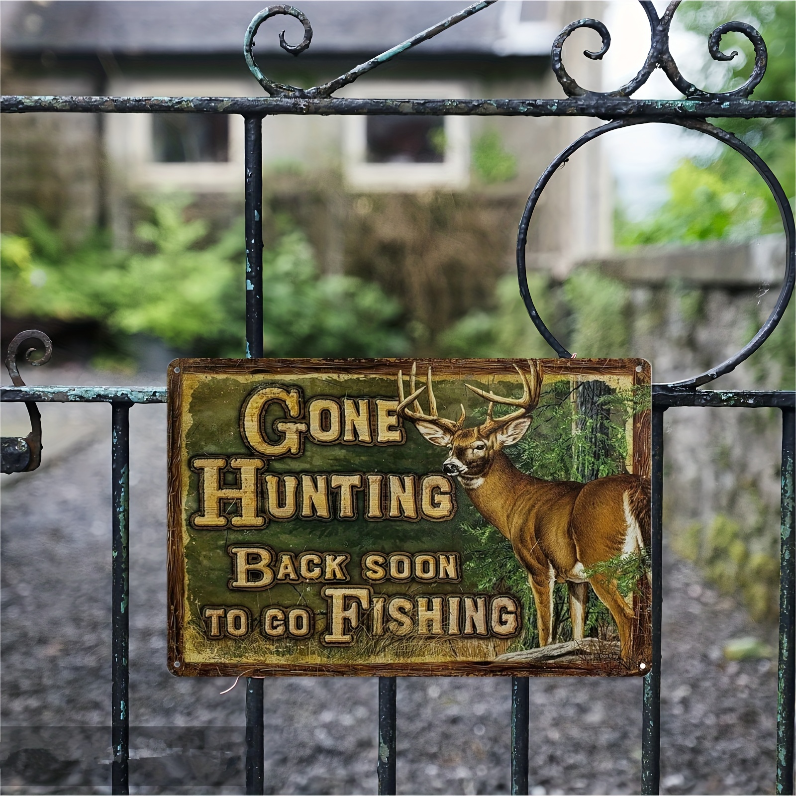 FISHING FROM HUNTING Retro Home Funny Humorous Decorative Lounge Bar W – Tin  Sign Factory Australia