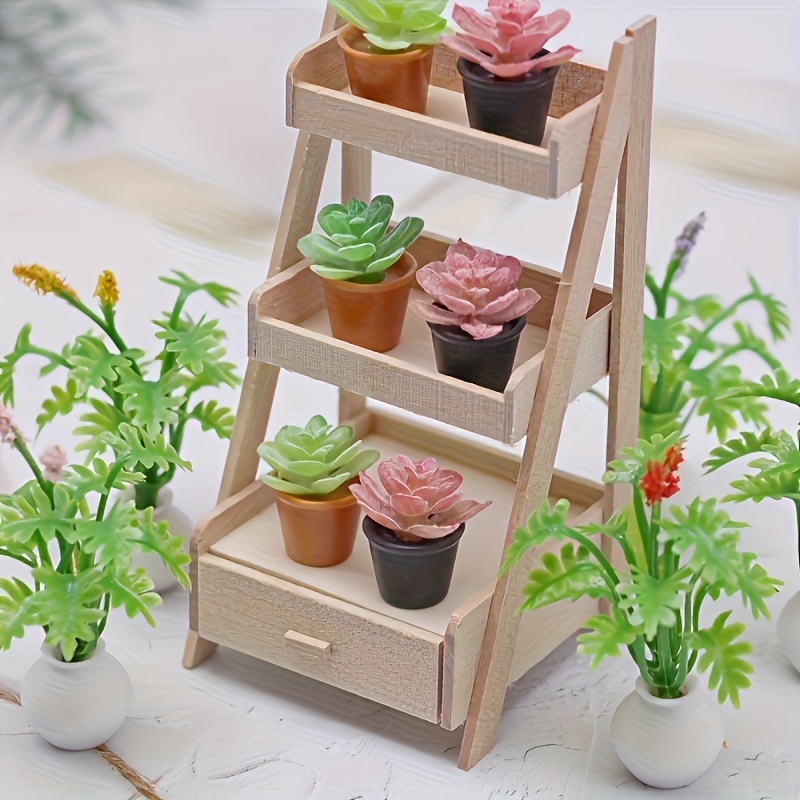 Mini Wooden Display Miniature, Wooden Supermarket Shelves