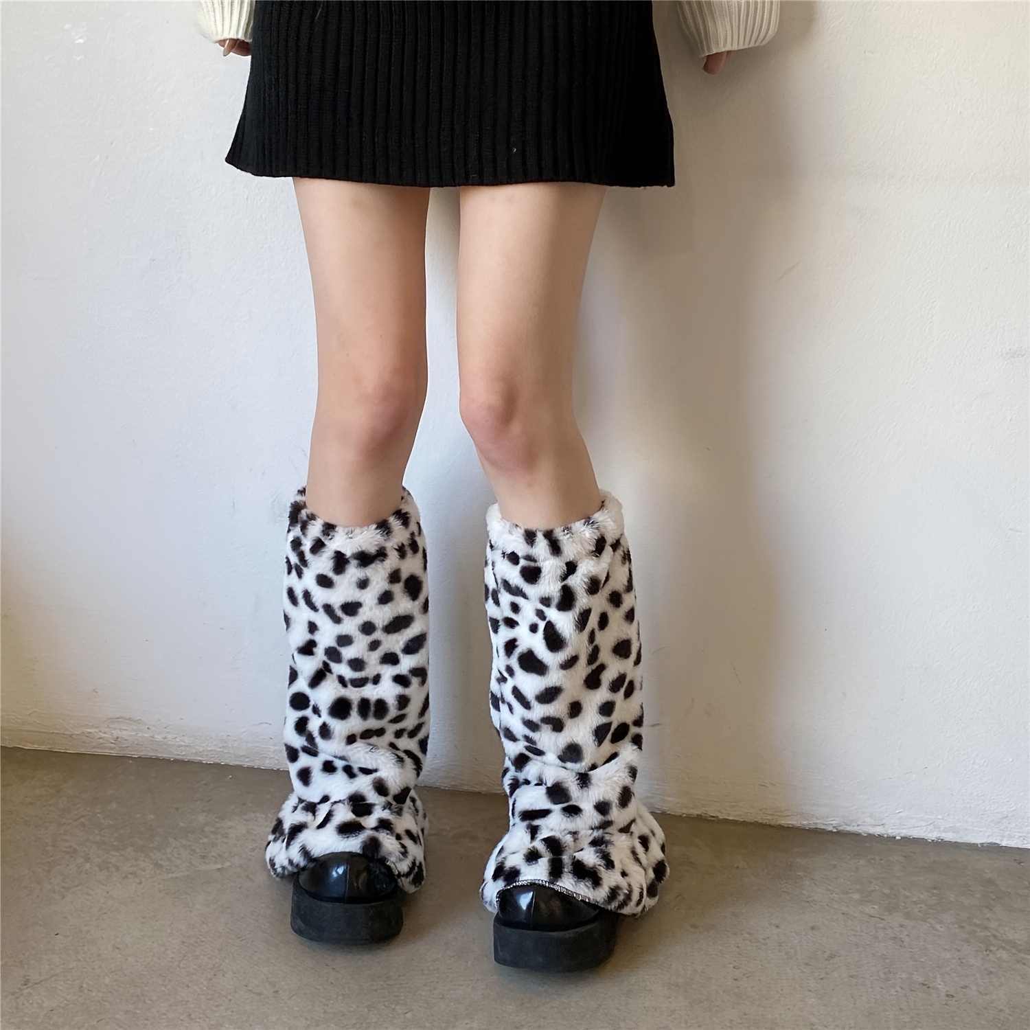 Leopard Print Leg Warmers Japanese Style Cute Ruffled Leg - Temu