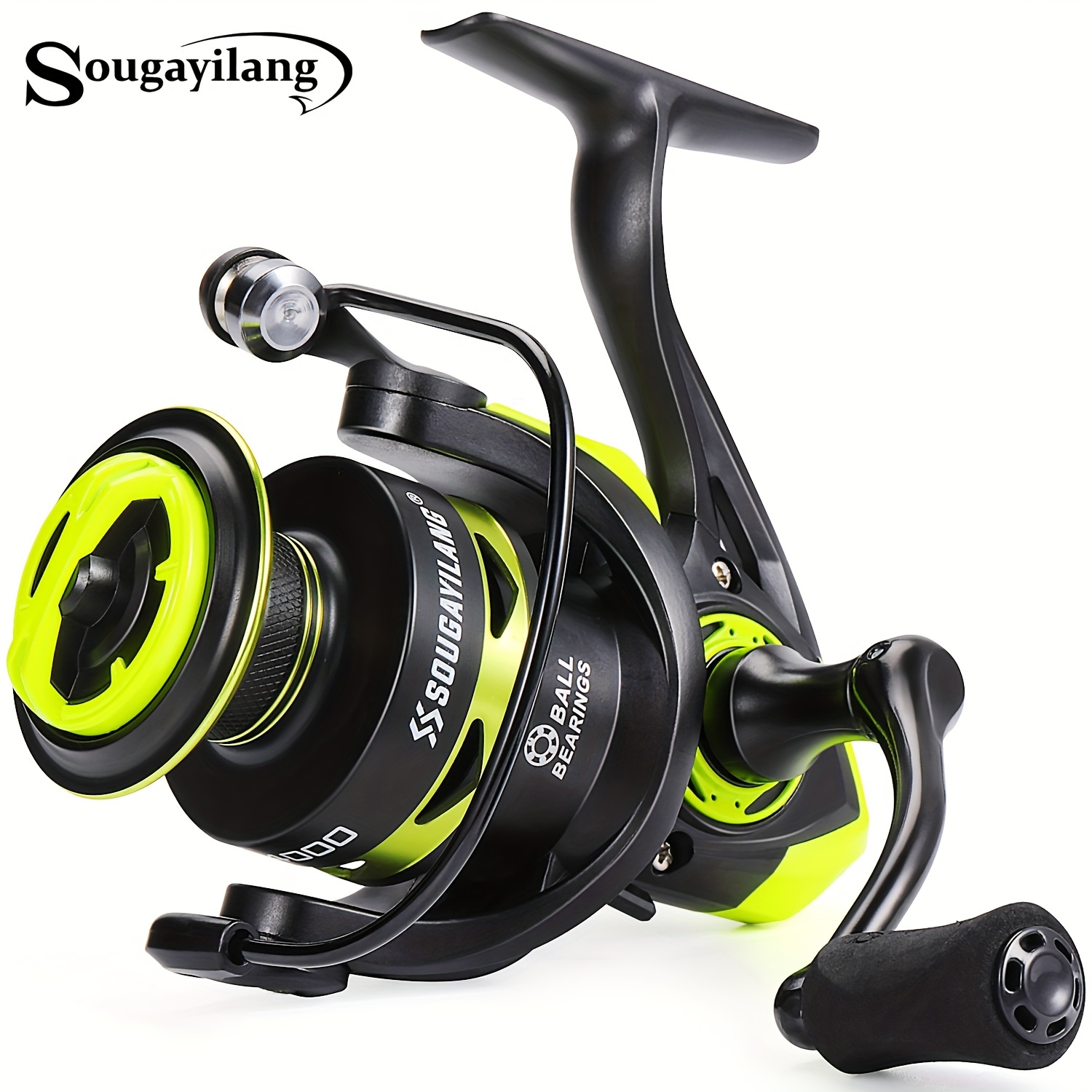 Sougayilang Spinning Reel 1000-3000 Series 12BB Fluorescent Yellow And Red  Fishing Coil, Fishing Tackle
