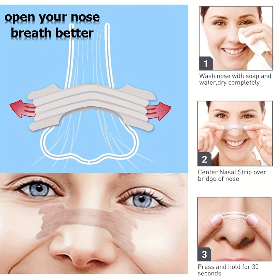Tiras nasales para ronquidos, 120 tiras nasales para respirar y dormir,  ayudan a detener los ronquidos, alivia la congestión nasal, tiras nasales  sin