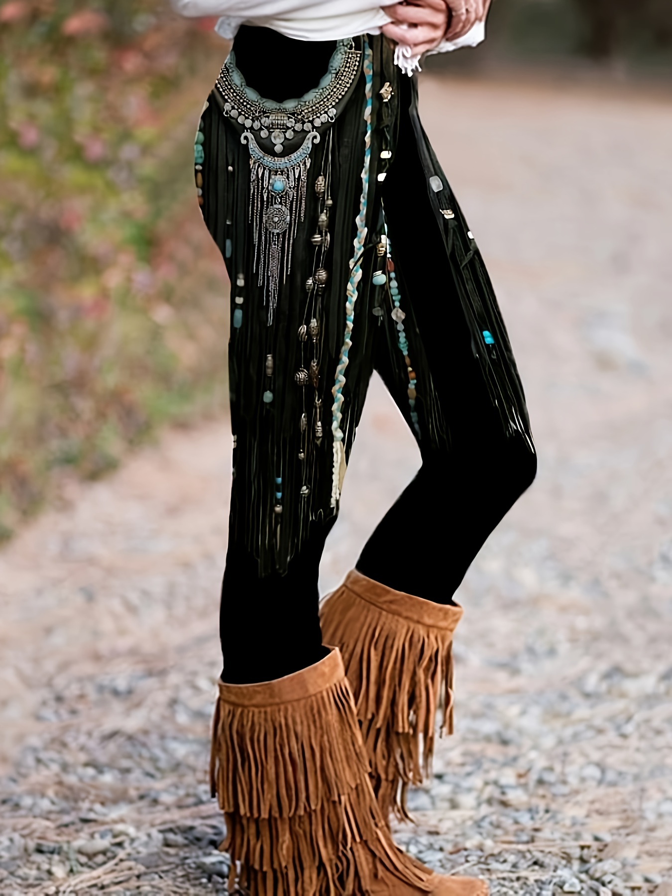 Native American Girl Leggings, , Boho Hipi Style Leggings, Tribal